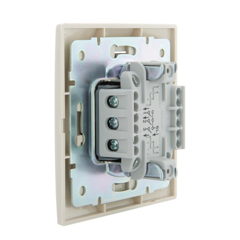 Выключатель 3-кл. СП Мира 10А IP20 со вставкой крем. LEZARD 701-0303-109