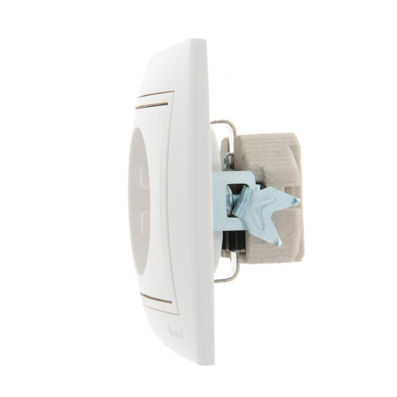 Розетка 1-м СП Мира 16А IP20 с заземл. с бел. вставкой керамика бел. LEZARD 701-0202-122