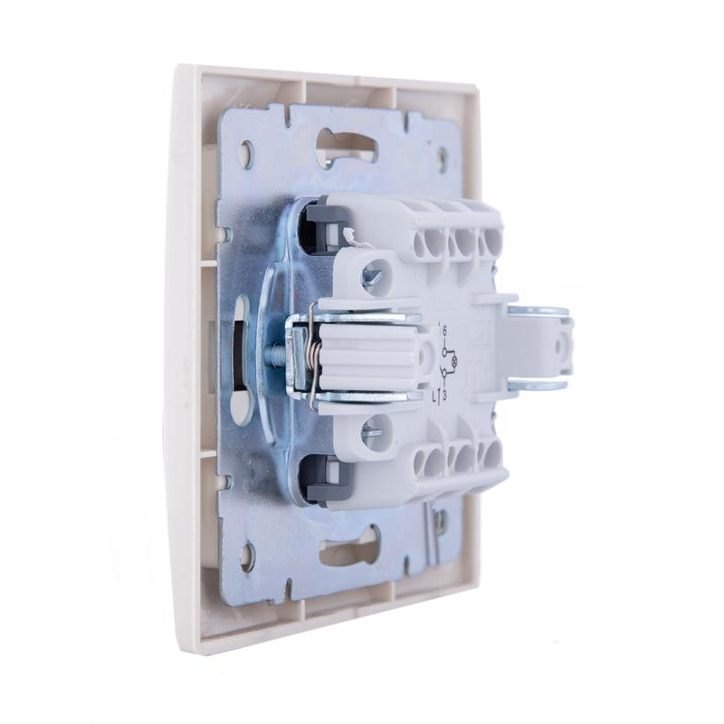 Выключатель 1-кл. СП Мира 10А IP20 с подсветкой со вставкой крем. LEZARD 701-0303-111