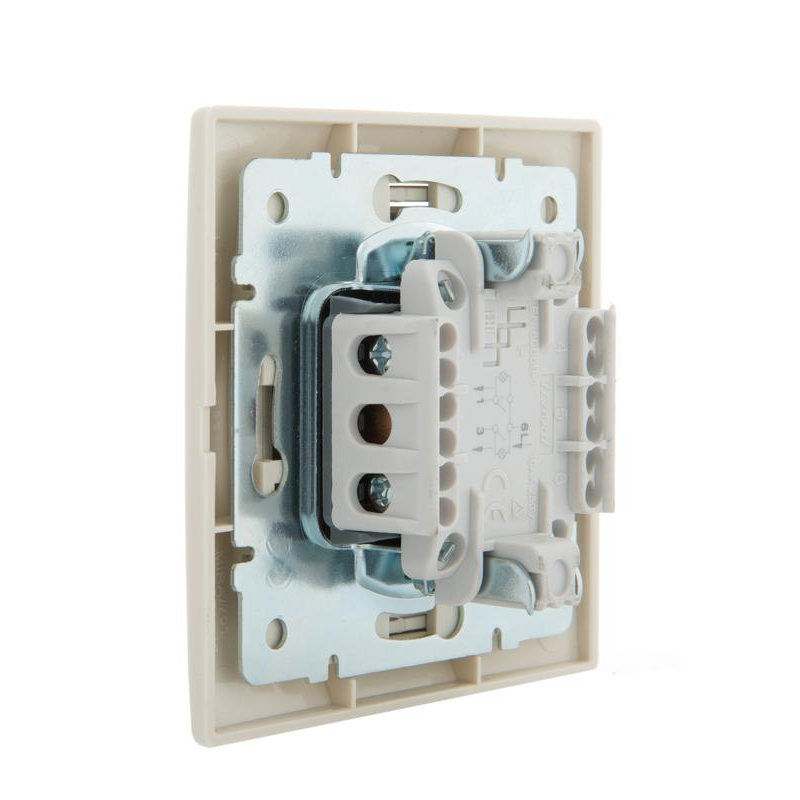 Выключатель 2-кл. СП Мира 10А IP20 с подсветкой со вставкой крем. LEZARD 701-0303-112