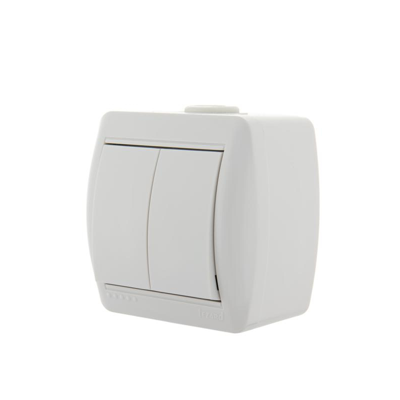Выключатель 2-кл. ОП Ната 10А IP20 бел. LEZARD 710-0200-101