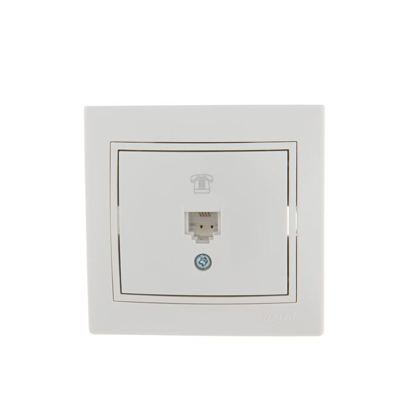 Розетка телефонная 1-м СП Мира RJ11 бел./бел. LEZARD 701-0202-137 Розетка телефонная 1-м СП Мира RJ11 бел./бел. LEZARD 701-0202-137