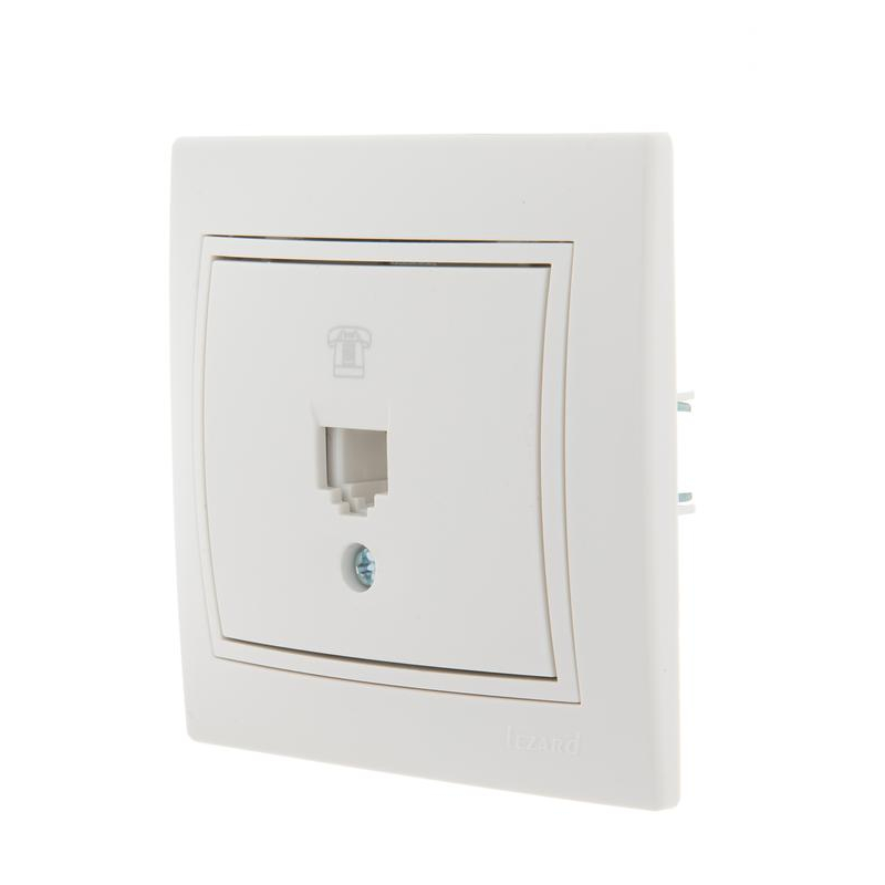 Розетка телефонная 1-м СП Мира RJ11 бел./бел. LEZARD 701-0202-137