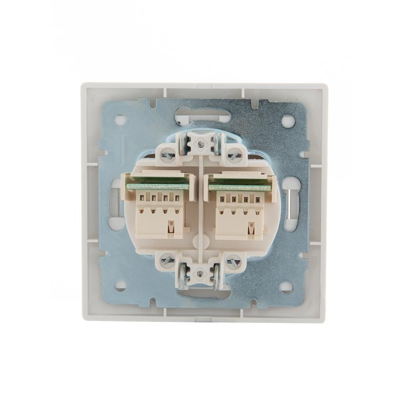 Розетка телефонная 2-м СП Мира RJ11 бел./бел. LEZARD 701-0202-138