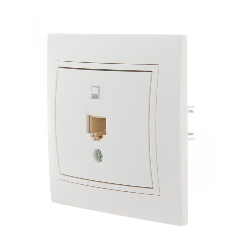 Розетка компьютерная 1-м СП Мира RJ45 бел./бел. LEZARD 701-0202-139