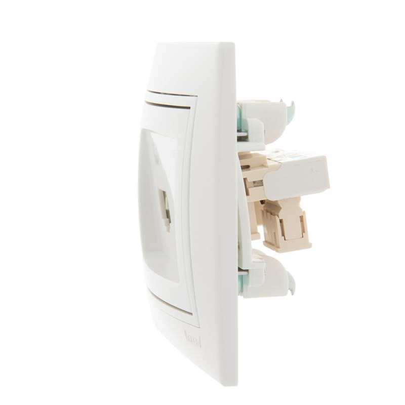 Розетка компьютерная + телеф. СП Мира RJ11 + RJ45 бел./бел. LEZARD 701-0202-143