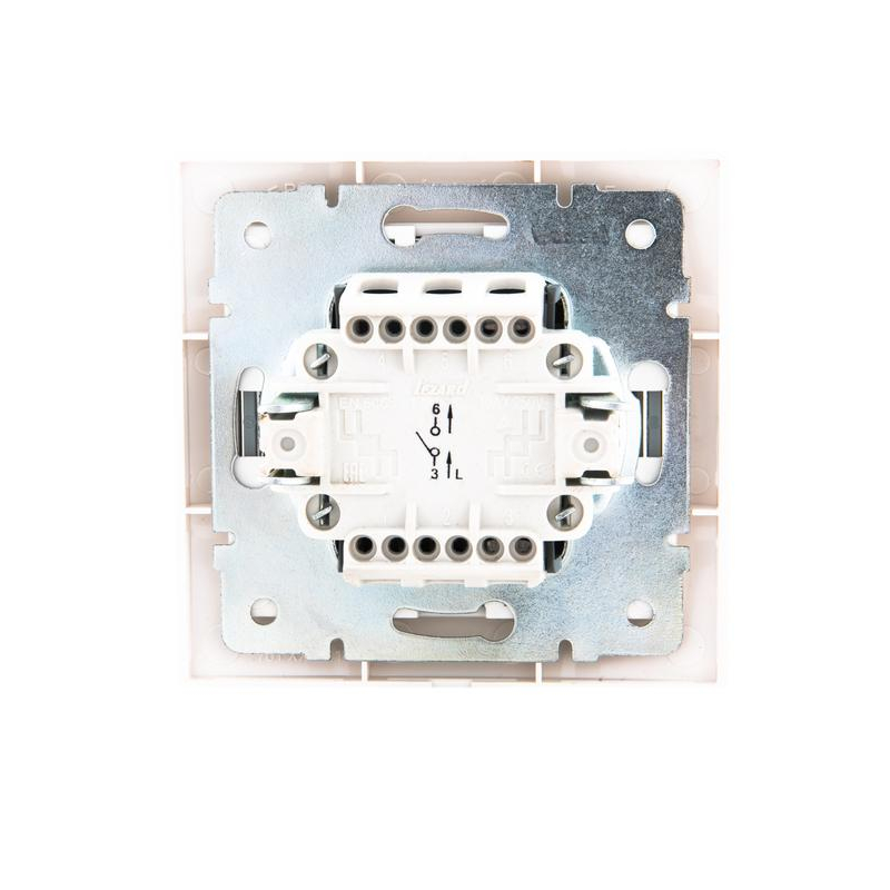 Выключатель 1-кл. СП Мира 10А IP20 с сер. вставкой бел. LEZARD 701-0215-100