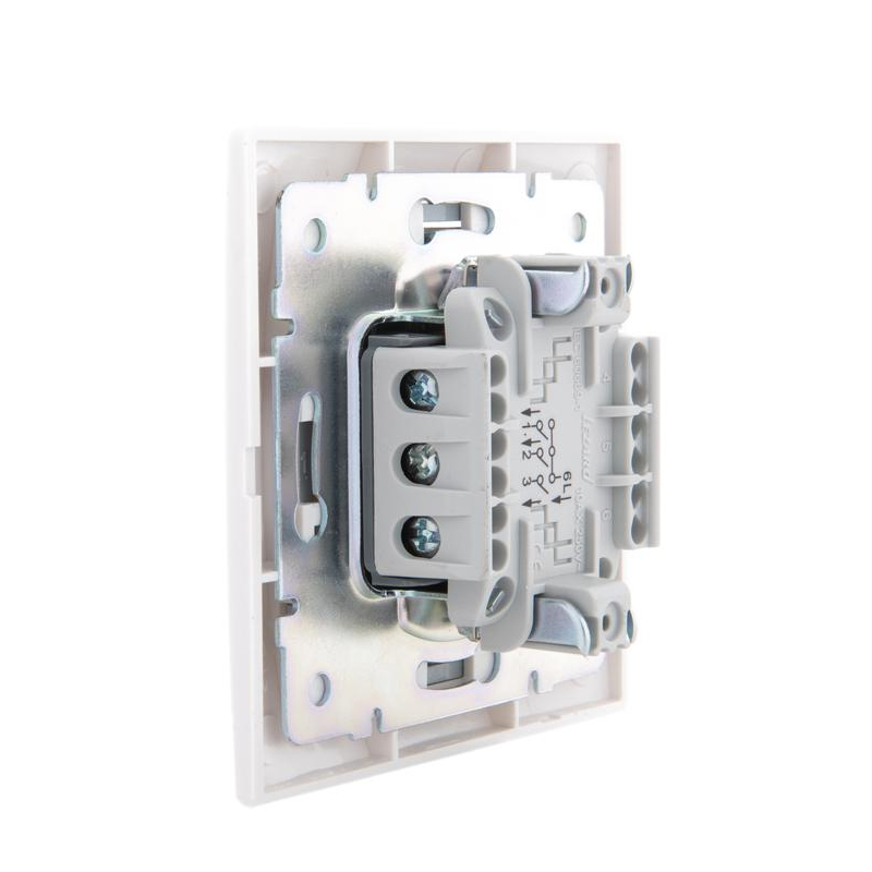 Выключатель 3-кл. СП Мира 10А IP20 с сер. вставкой бел. LEZARD 701-0215-109