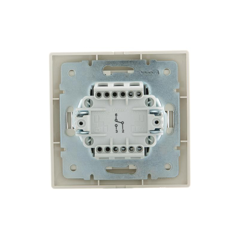 Выключатель проходной 1-кл. СП Мира 10А IP20 со вставкой крем. LEZARD 701-0303-105