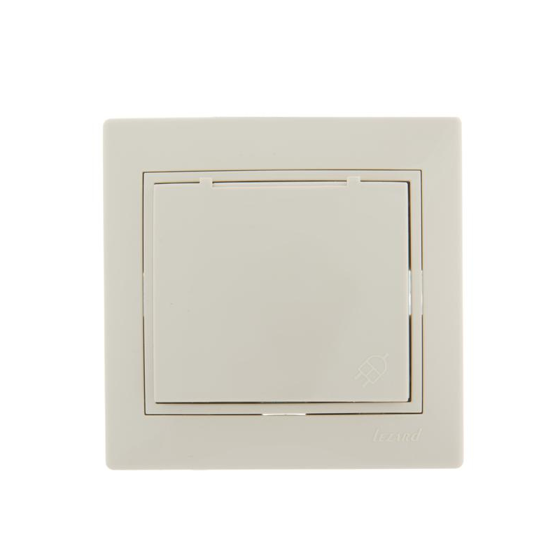 Розетка 1-м СП Мира 16А IP20 с заземл. с крышкой со вставкой керамика крем. LEZARD 701-0303-123 Розетка 1-м СП Мира 16А IP20 с заземл. с крышкой со вставкой керамика крем. LEZARD 701-0303-123