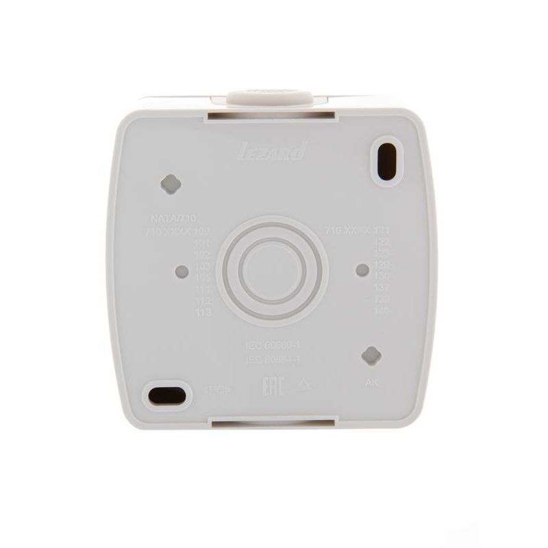 Розетка 1-м ОП Ната 16А IP20 без заземл. керамика бел. LEZARD 710-0200-121