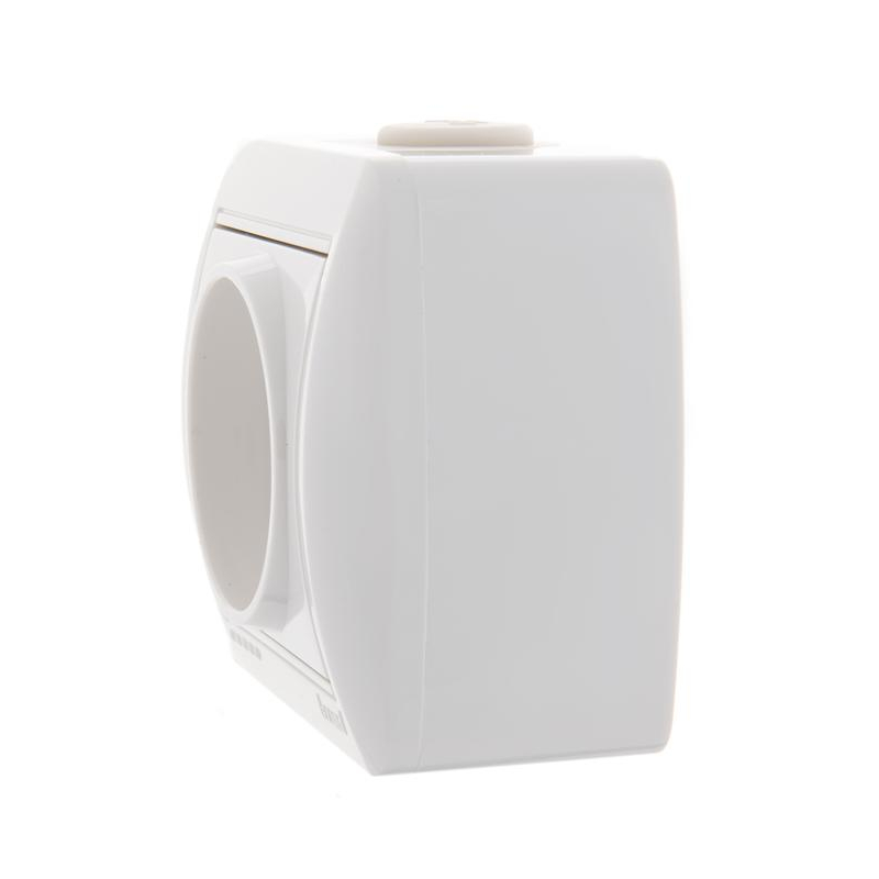 Розетка 1-м ОП Ната 16А IP20 без заземл. керамика бел. LEZARD 710-0200-121