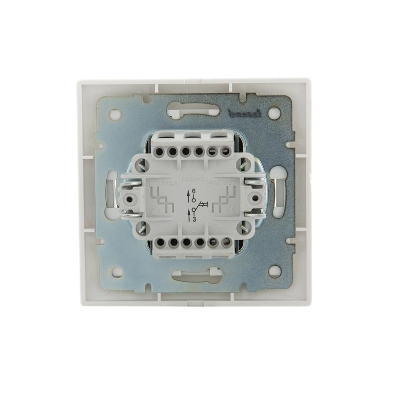 Выключатель кнопочный 1-кл. СП Мира бел/бел. LEZARD 701-0202-103