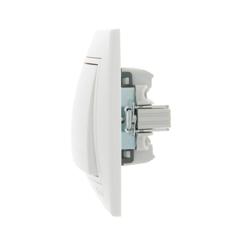 Выключатель кнопочный 1-кл. СП Мира бел/бел. LEZARD 701-0202-103