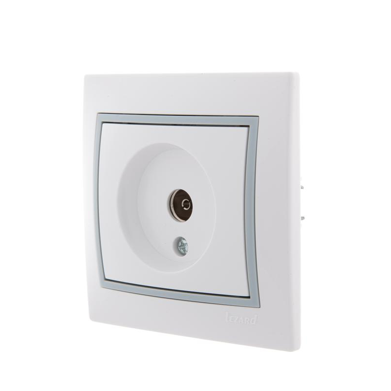 Розетка TV СП Мира проходная бел./сер. LEZARD 701-0215-129