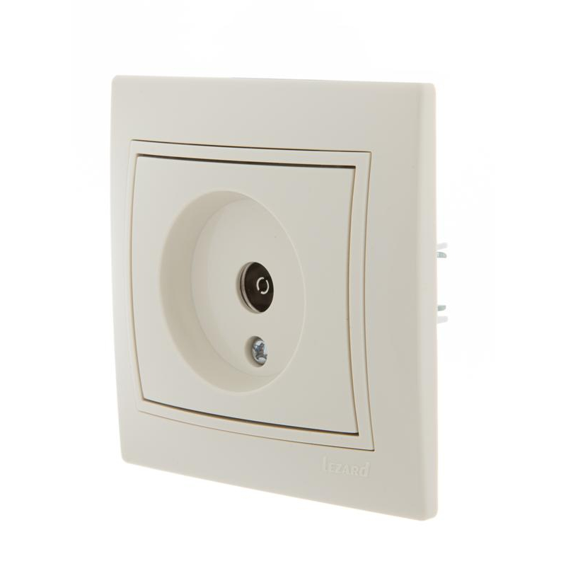 Розетка TV СП Мира проходная крем/крем. LEZARD 701-0303-129