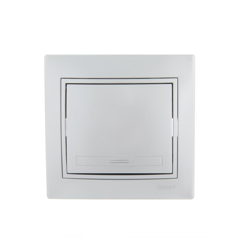 Выключатель 1-кл. СП Мира 10А IP20 со вставкой сер. метал. LEZARD 701-1010-100 Выключатель 1-кл. СП Мира 10А IP20 со вставкой сер. метал. LEZARD 701-1010-100