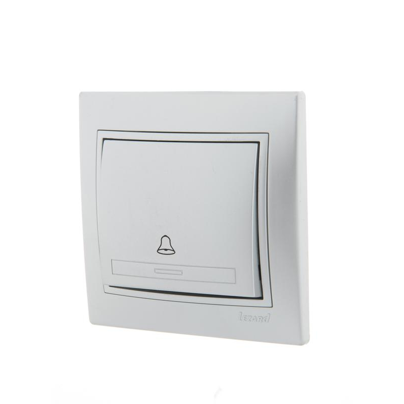 Выключатель кнопочный 1-кл. СП Мира метал. сер. LEZARD 701-1010-103