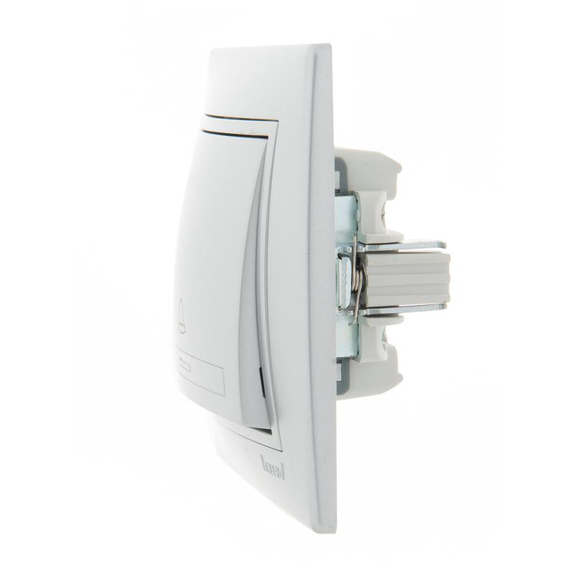 Выключатель кнопочный 1-кл. СП Мира метал. сер. LEZARD 701-1010-103