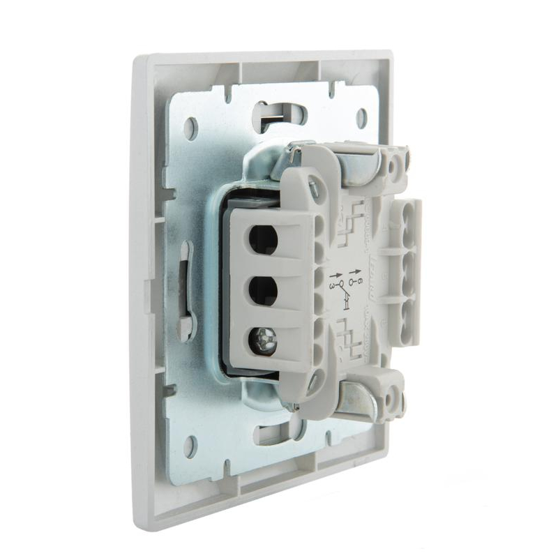 Выключатель кнопочный 1-кл. СП Мира метал. сер. LEZARD 701-1010-103