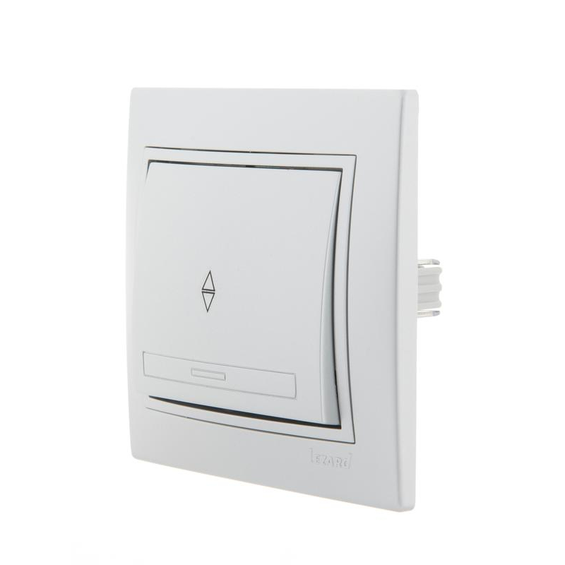 Выключатель проходной 1-кл. СП Мира 10А IP20 со вставкой сер. метал. LEZARD 701-1010-105