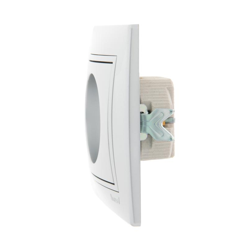 Розетка 1-м СП Мира 16А IP20 без заземл. со вставкой керамика сер. метал. LEZARD 701-1010-121