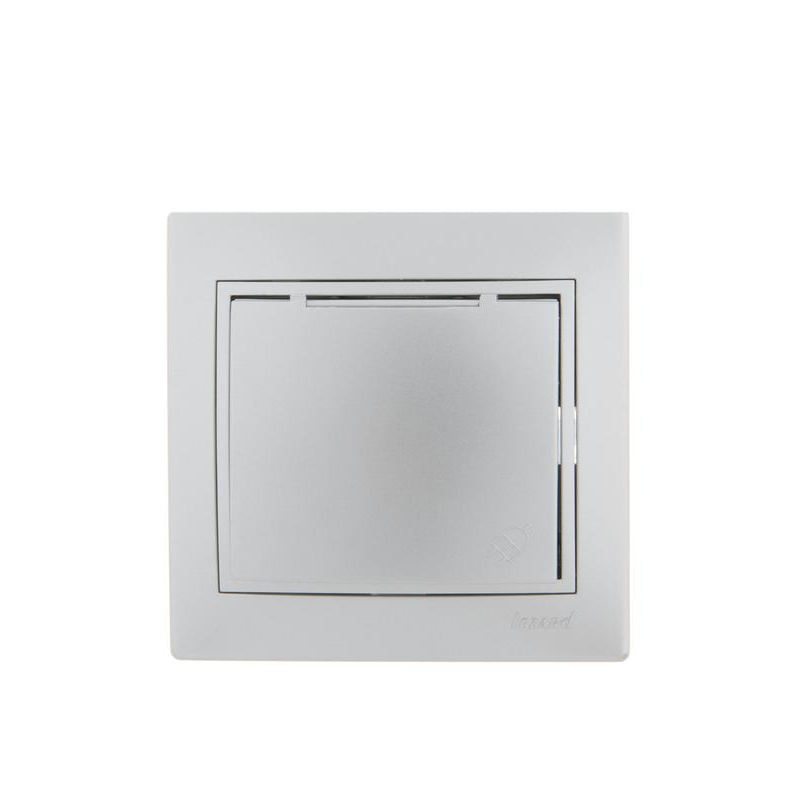 Розетка 1-м СП Мира 16А IP20 с заземл. с крышкой со вставкой керамика сер. метал. LEZARD 701-1010-123