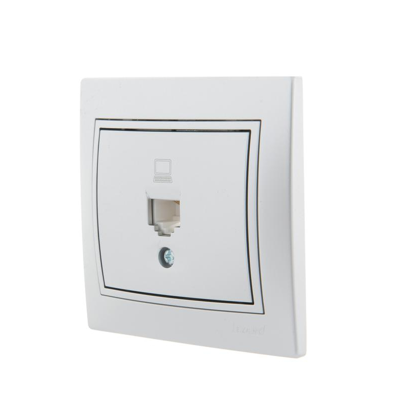 Розетка компьютерная 1-м СП Мира RJ45 метал. сер. LEZARD 701-1010-139