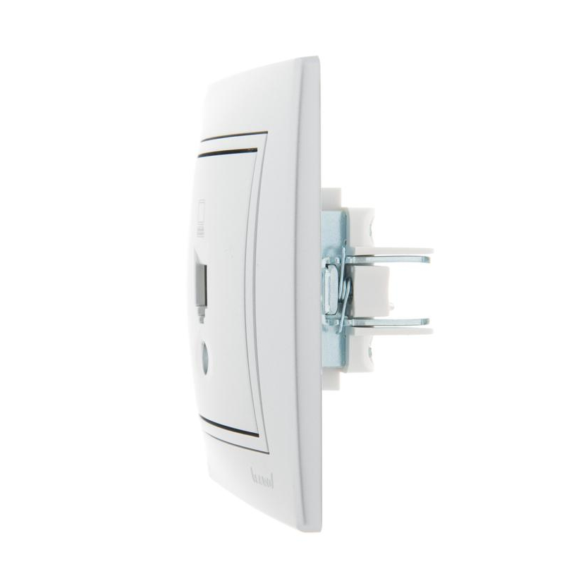 Розетка компьютерная 1-м СП Мира RJ45 метал. сер. LEZARD 701-1010-139