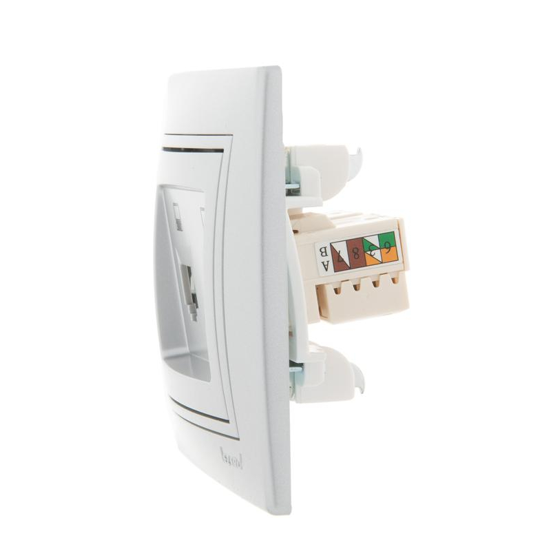 Розетка компьютерная 2-м СП Мира RJ45 метал. сер. LEZARD 701-1010-141