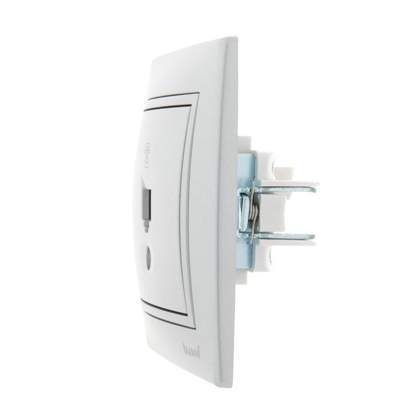 Розетка телефонная 1-м СП Мира RJ11 метал. сер. LEZARD 701-1010-137