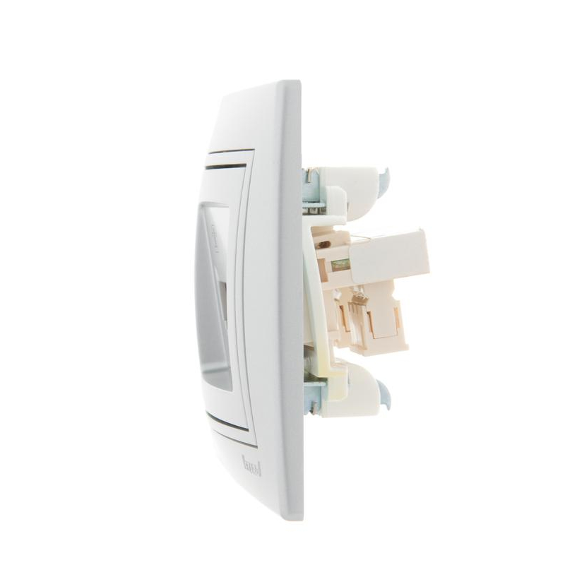 Розетка телефонная 2-м СП Мира RJ11 метал. сер. LEZARD 701-1010-138