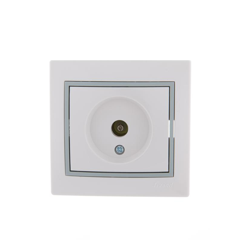 Розетка оконечная TV СП Мира 16А IP20 с сер. вставкой бел. LEZARD 701-0215-130