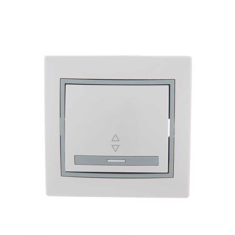 Выключатель проходной 1-кл. СП Мира 10А с сер. вставкой бел. LEZARD 701-0215-105