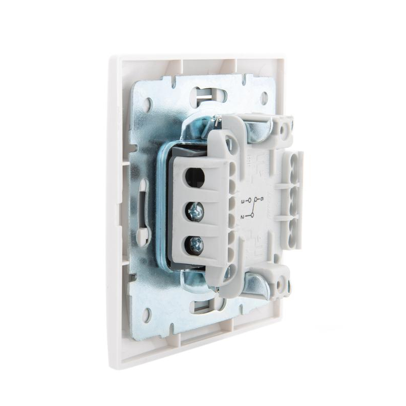 Выключатель проходной 1-кл. СП Мира 10А с сер. вставкой бел. LEZARD 701-0215-105