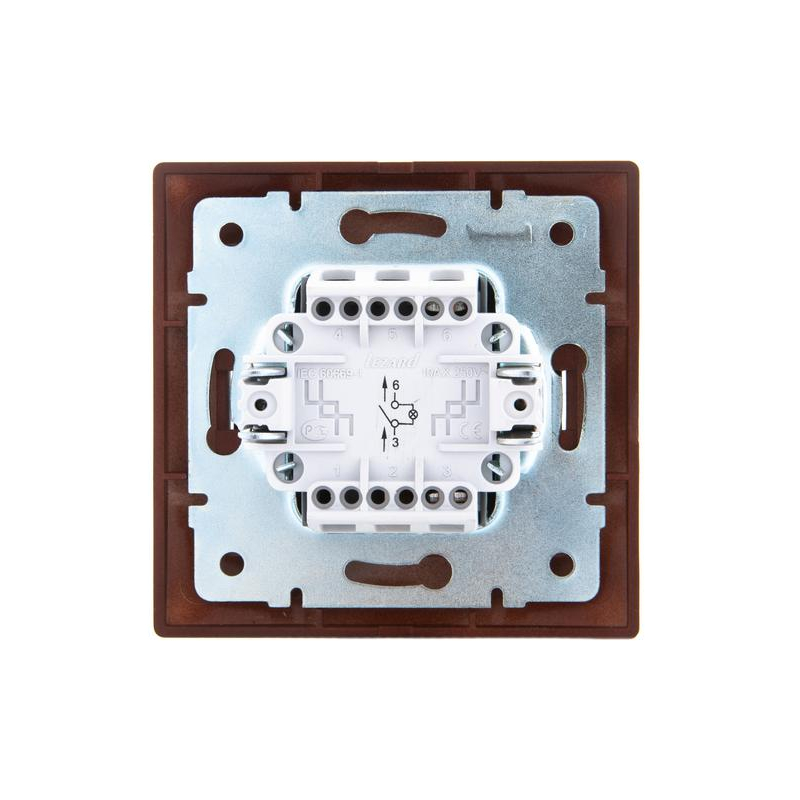 Выключатель 1-кл. СП Мира 10А с подсветкой вишня LEZARD 701-0601-111