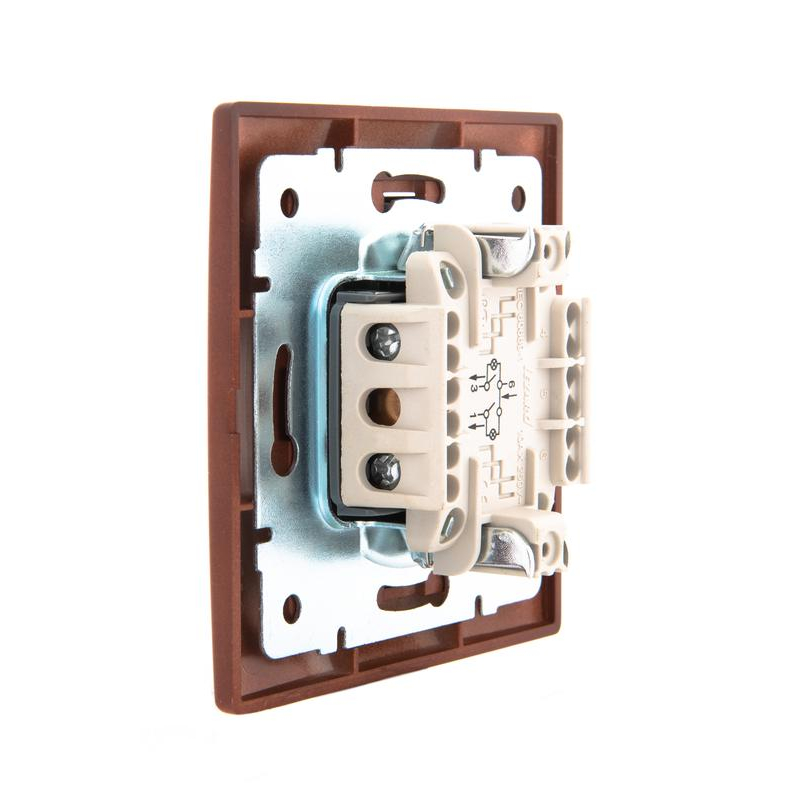 Выключатель 2-кл. СП Мира 10А с подсветкой вишня LEZARD 701-0601-112