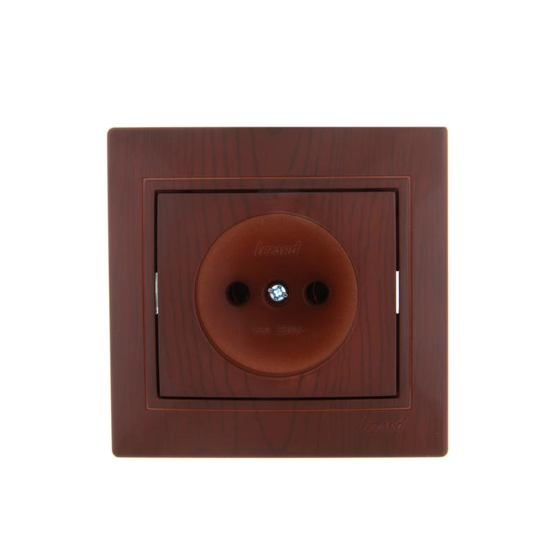 Розетка 1-м СП Мира 16А IP20 без заземл. керамика вишня LEZARD 701-0601-121