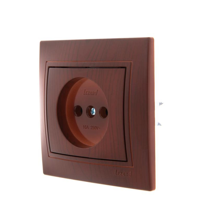 Розетка 1-м СП Мира 16А IP20 без заземл. керамика вишня LEZARD 701-0601-121