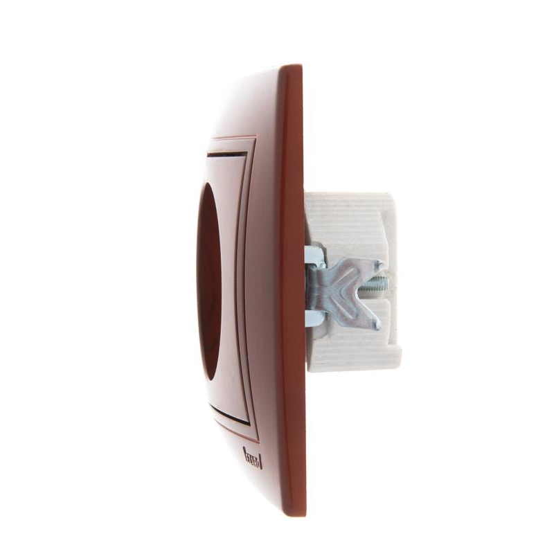 Розетка 1-м СП Мира 16А IP20 без заземл. керамика вишня LEZARD 701-0601-121