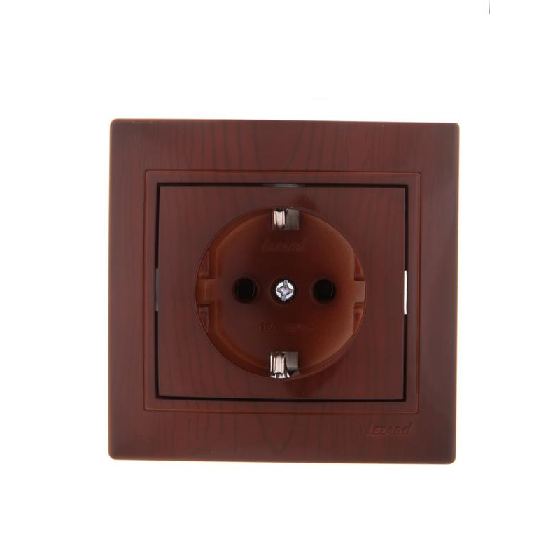 Розетка 1-м СП Мира 16А IP20 с заземл. керамика вишня LEZARD 701-0601-122