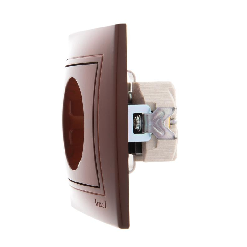 Розетка 1-м СП Мира 16А IP20 с заземл. керамика вишня LEZARD 701-0601-122