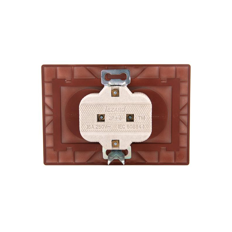 Розетка 2-м СП Мира 16А IP20 без заземл. керамика вишня LEZARD 701-0601-128