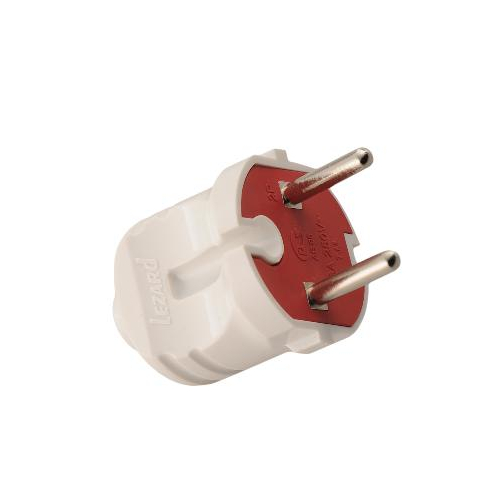 Вилка электрич. без заземл. бел. 6А LEZARD 715-0101-601