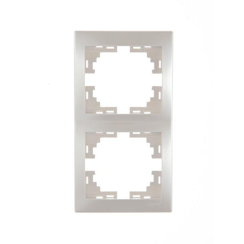 Рамка 2-м Мира верт. жемчуж./бел. перламутр LEZARD 701-3000-152