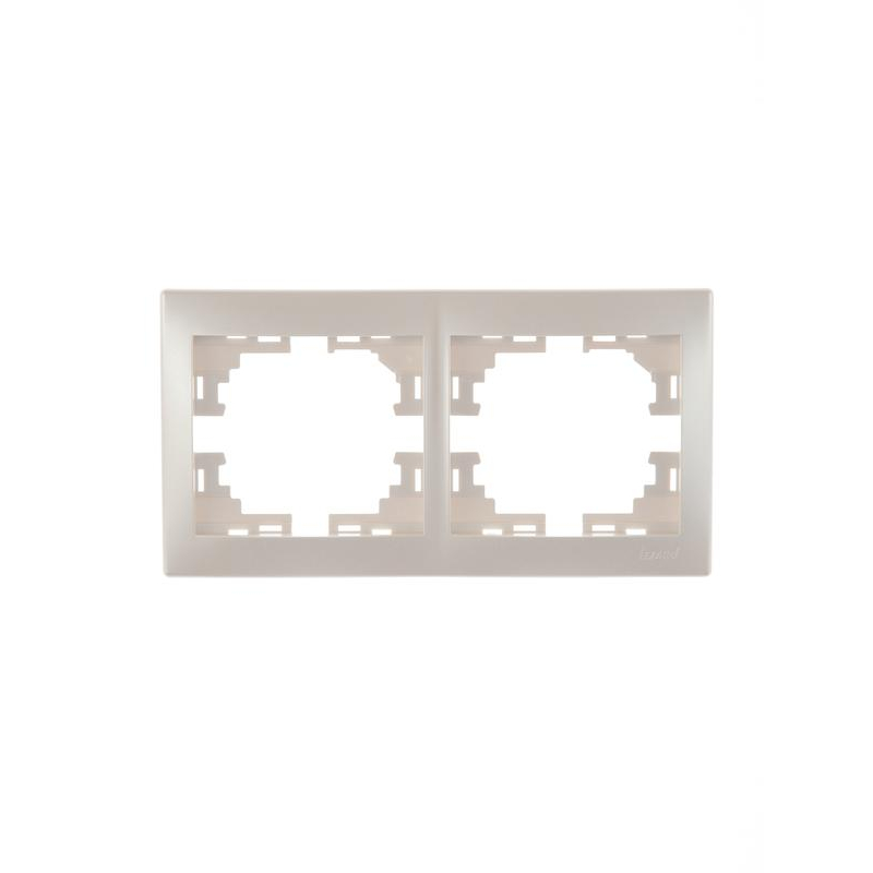 Рамка 2-м Мира горизонт. жемчуж./бел. перламутр LEZARD 701-3000-147