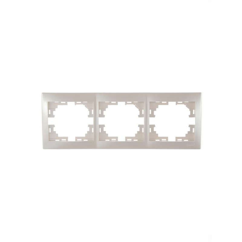 Рамка 3-м Мира горизонт. жемчуж./бел. перламутр LEZARD 701-3000-148