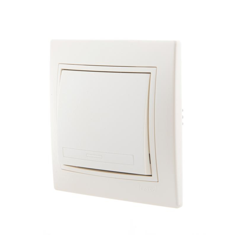 Выключатель 1-кл. СП Мира 10А IP20 со вставкой жемчуж./бел. перламутр. LEZARD 701-3030-100