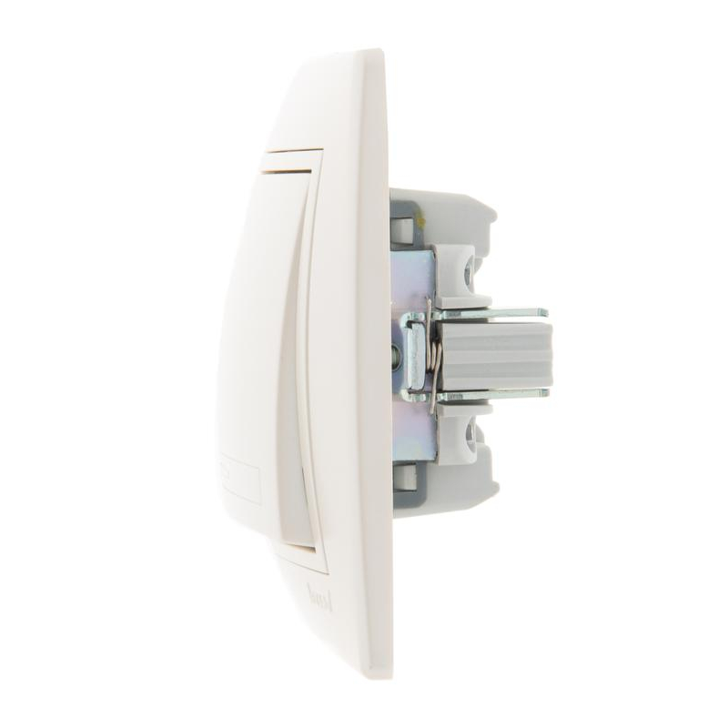 Выключатель 1-кл. СП Мира 10А IP20 со вставкой жемчуж./бел. перламутр. LEZARD 701-3030-100