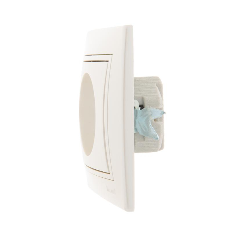 Розетка 1-м СП Мира 16А IP20 без заземл. со вставкой керамика жемчуж./бел. перламутр. LEZARD 701-3030-121